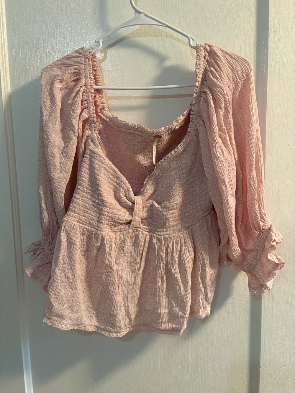 Free People Women’s Peasant Blouse - Pale Pink